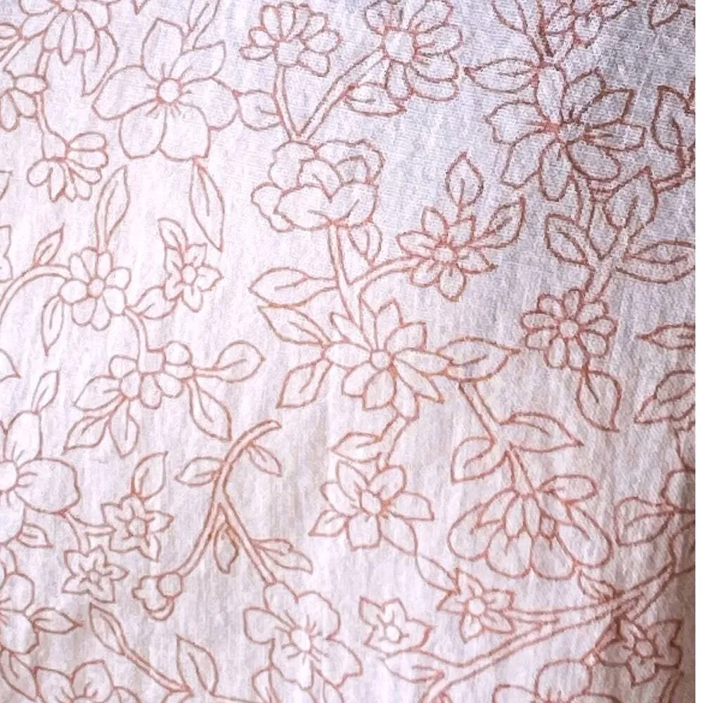 BANANA REPUBLIC Pink Flowers Long Sleeve White Blouse ~ Women's Top Size LARGE - Image 3