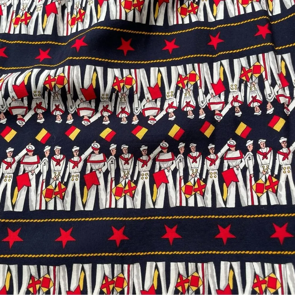 Bechamel Vintage MIDI Skirt Size 6 Navy Sailor Patriotic Military Pin Up Retro - Image 2