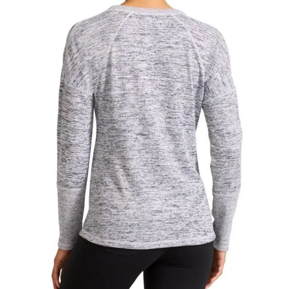 Blissful Sharkbite Sweatshirt Grey Heather Zippers High-Low Edgy Sweater - Image 3