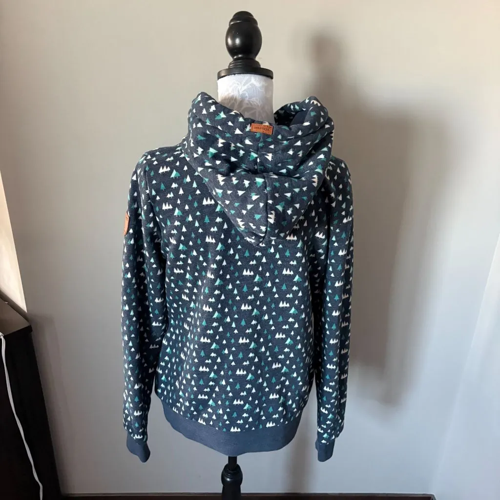 Wanakome Womens Hoodie With Tree Print Dark Gray Size Medium Cotton Blend - Image 5