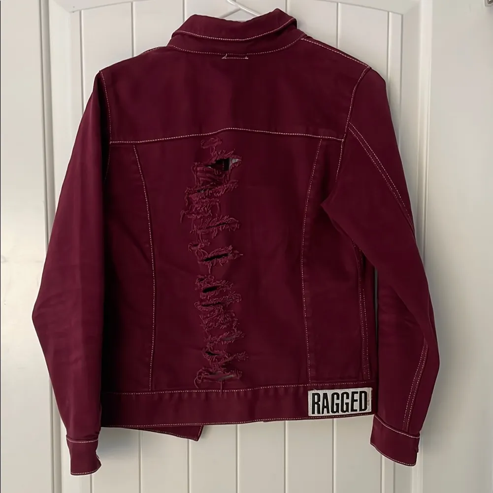 The Ragged Priest Maroon Distressed Jacket - Image 2