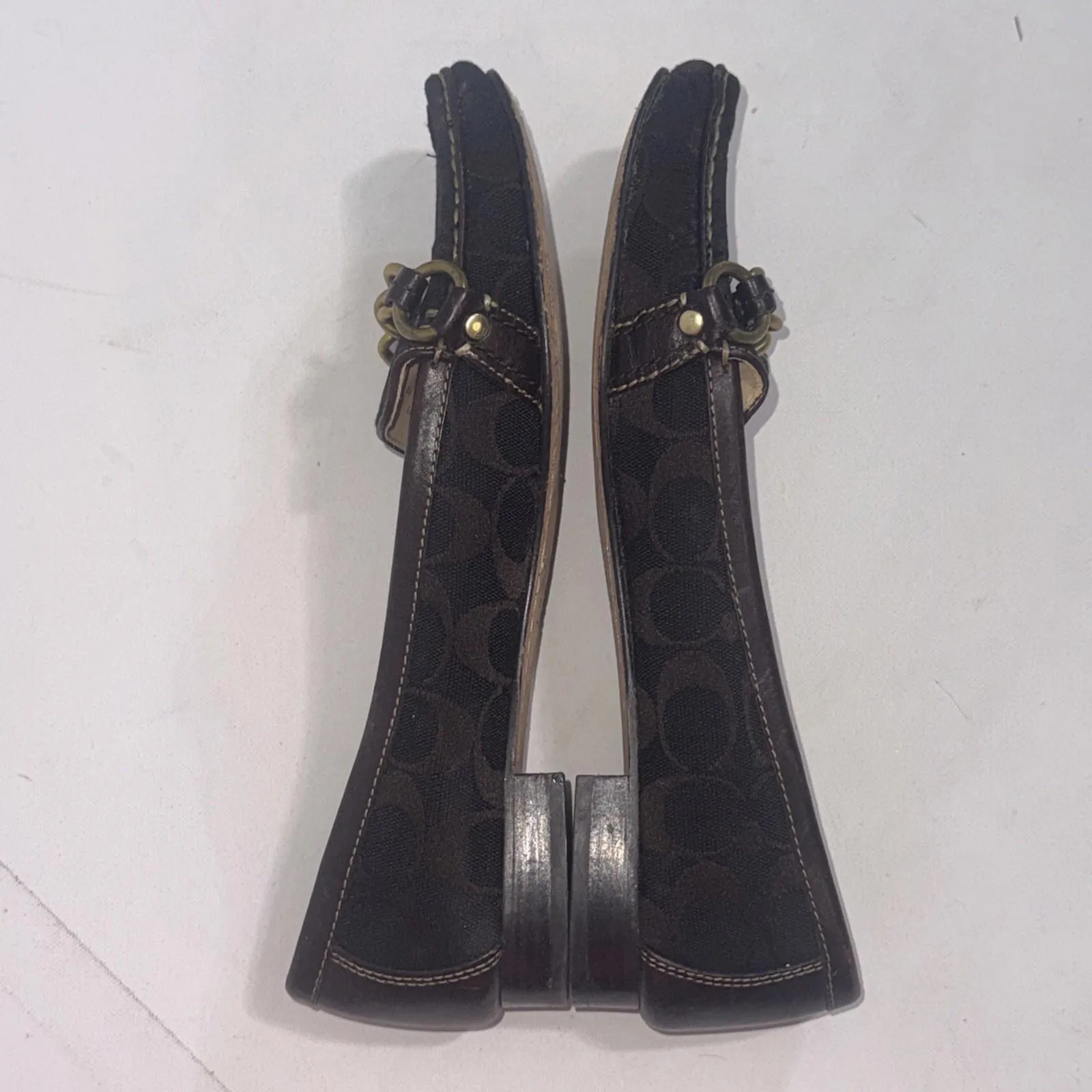 Coach Womens Edita Brown Signature Print Slip-On Casual Loafer Shoes Size 10M - Image 9