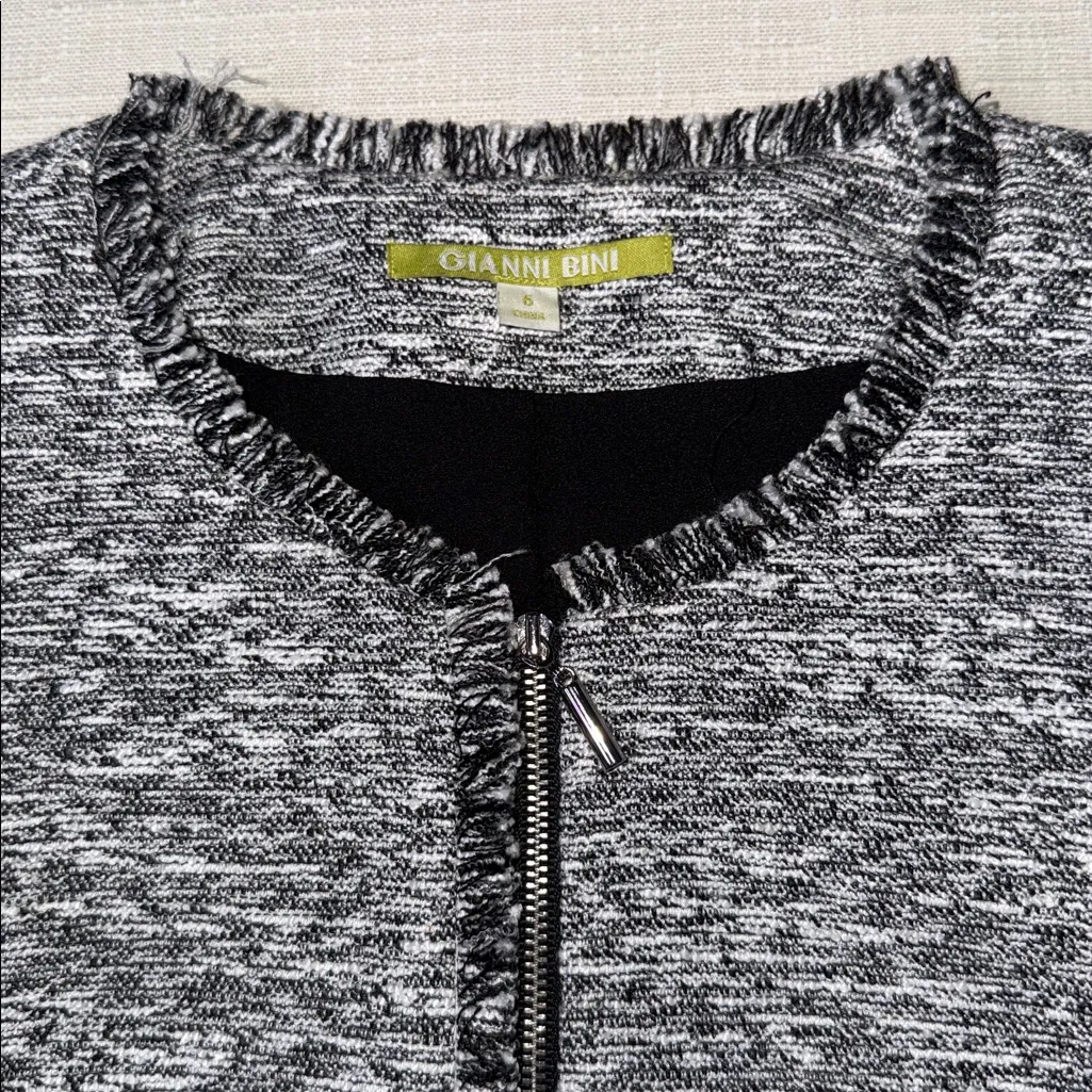 Gianni Bini Textured Tweed Zip-Front Jacket - Image 5