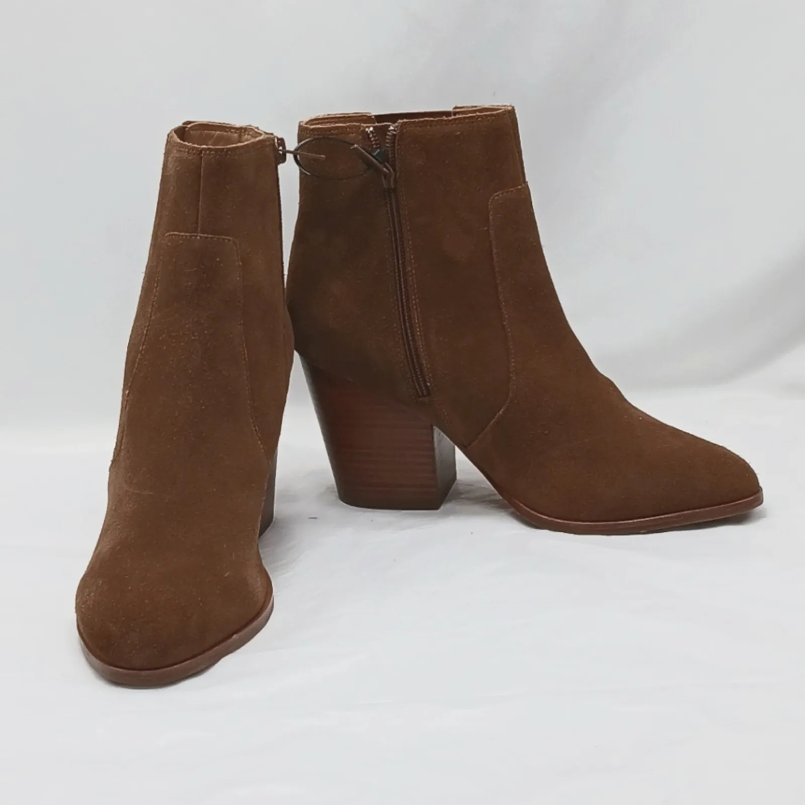 Soludos Emma Boots Women's Size 9 Tan Suede Booties Chunky Block Heel outdoors - Image 2