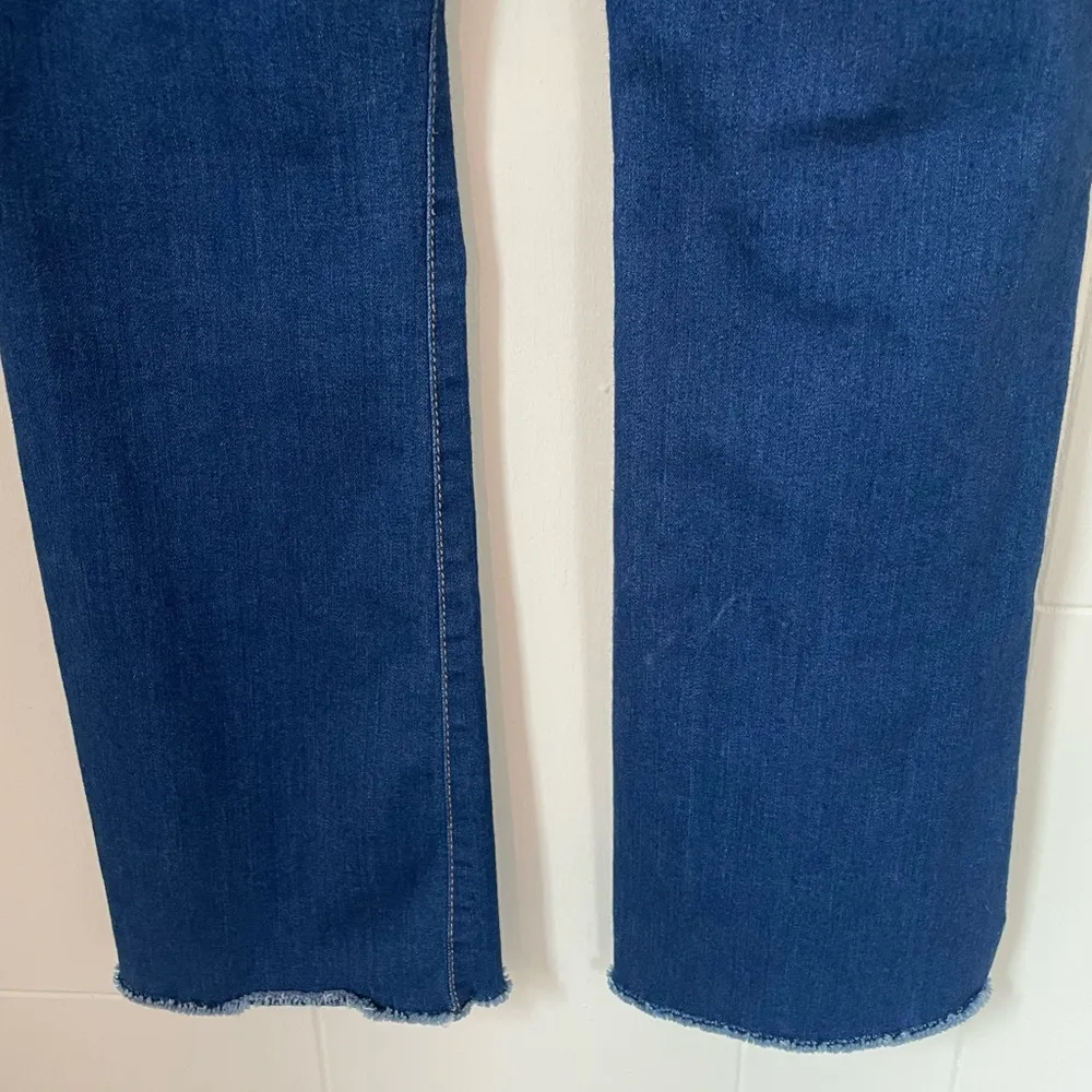 Nine West Kick Flare dark wash denim bootcut jean ~ raw hem ~ women’s size 8 - Image 7