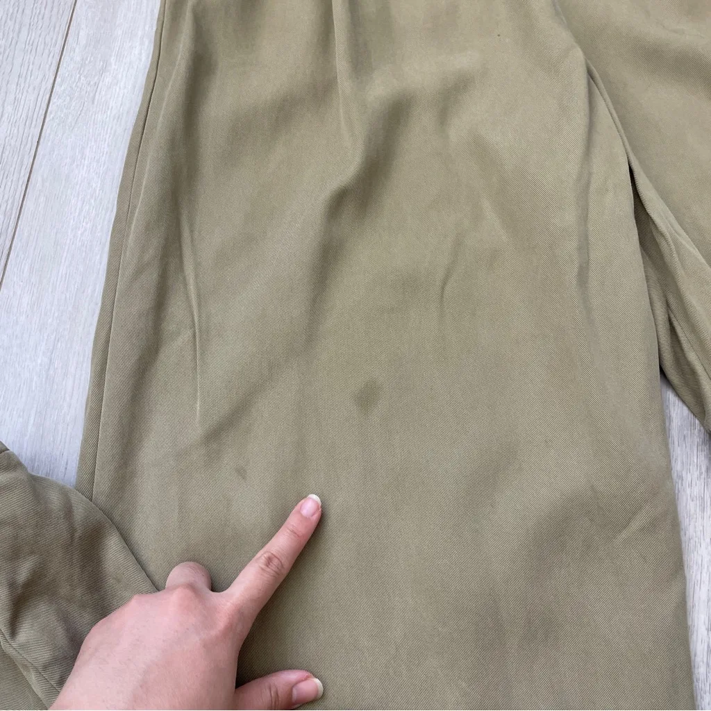 Reformation Mason Pant pleated wide leg womens Green (size 12) minimalist office - Image 4