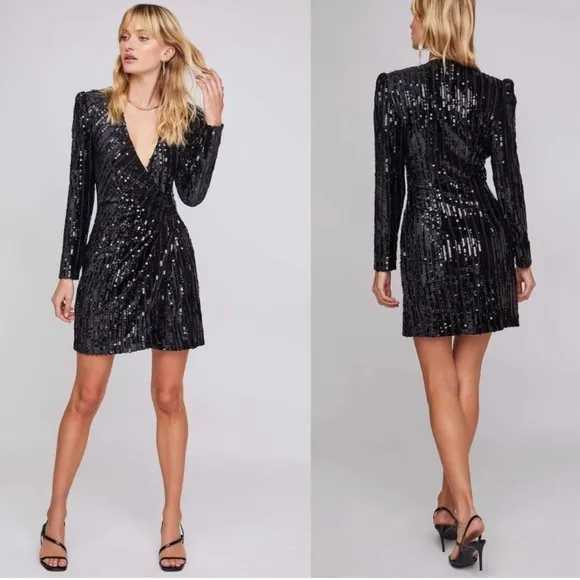 ASTR The Label Paris Sequin Wrap Mini Dress - Image 2