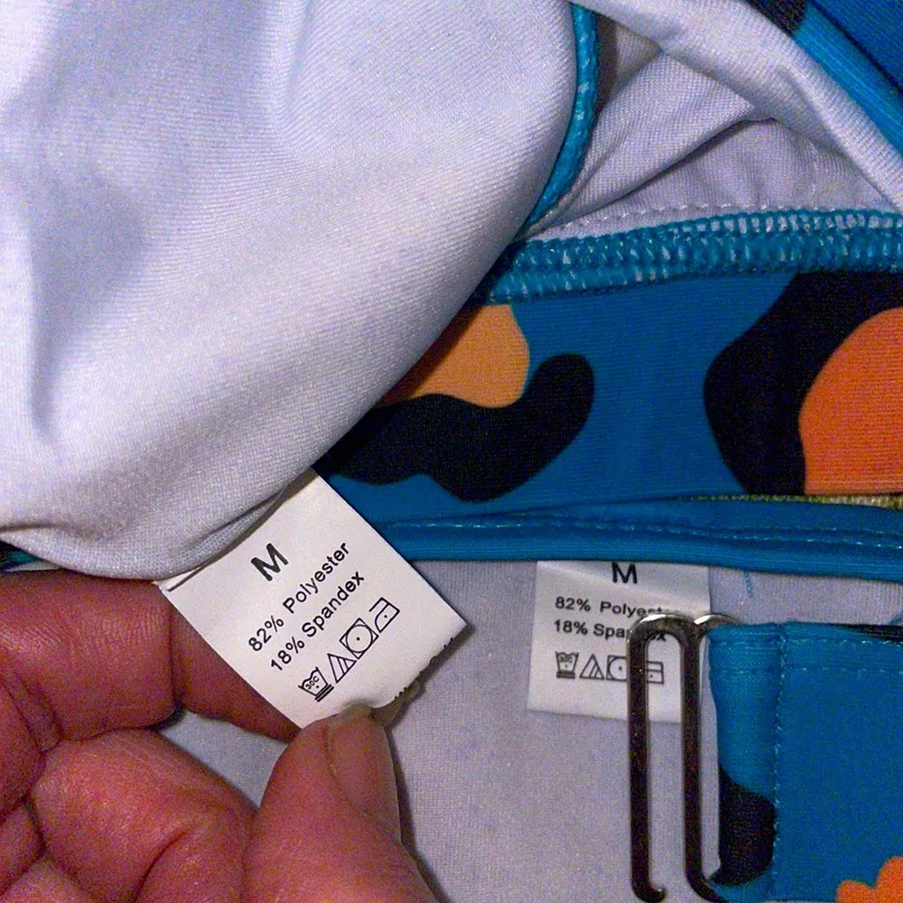 NWT | PINE Blue Leopard Split Back High Waist Bikini | Size Medium - Image 6