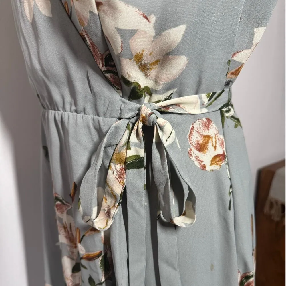 June & Hudson Dress Women Size M Floral Wrap Dress Easter Sunday Spring Ruffle Green Size M - Image 8