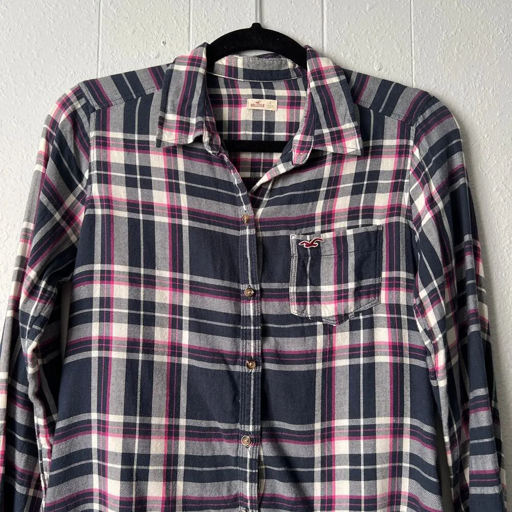 Hollister Shirt Womens Small Y2K Plaid Western Rodeo Cowgirl Country Lightweight - Image 3