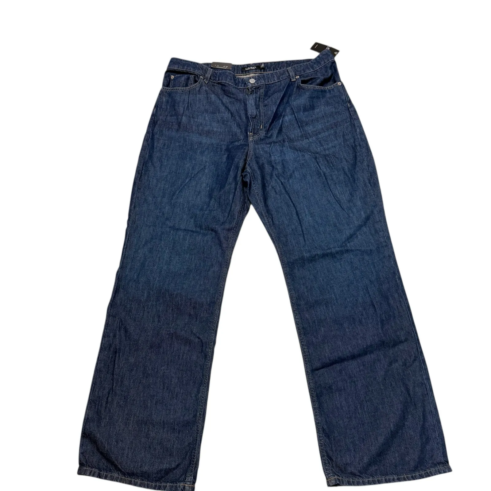 NWT Ralph Lauren Black Label High Rise Relaxed Straight Jeans in Dark Wash 16W - Image 2