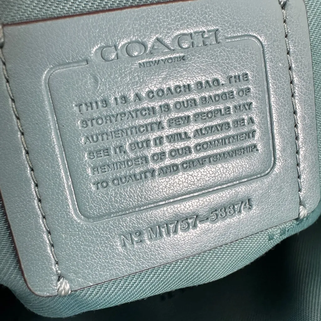 Coach Prairie Teal Shoulder Bag with Leather Crossbody Strap - Image 14