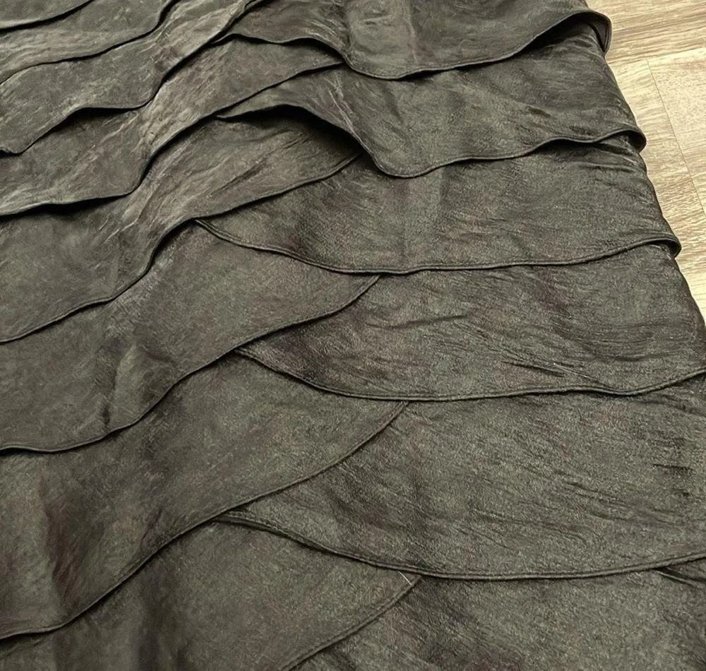 Niteline Black Shimmer Sleeveless Shutter Tiered Dress Size 12 - Image 6