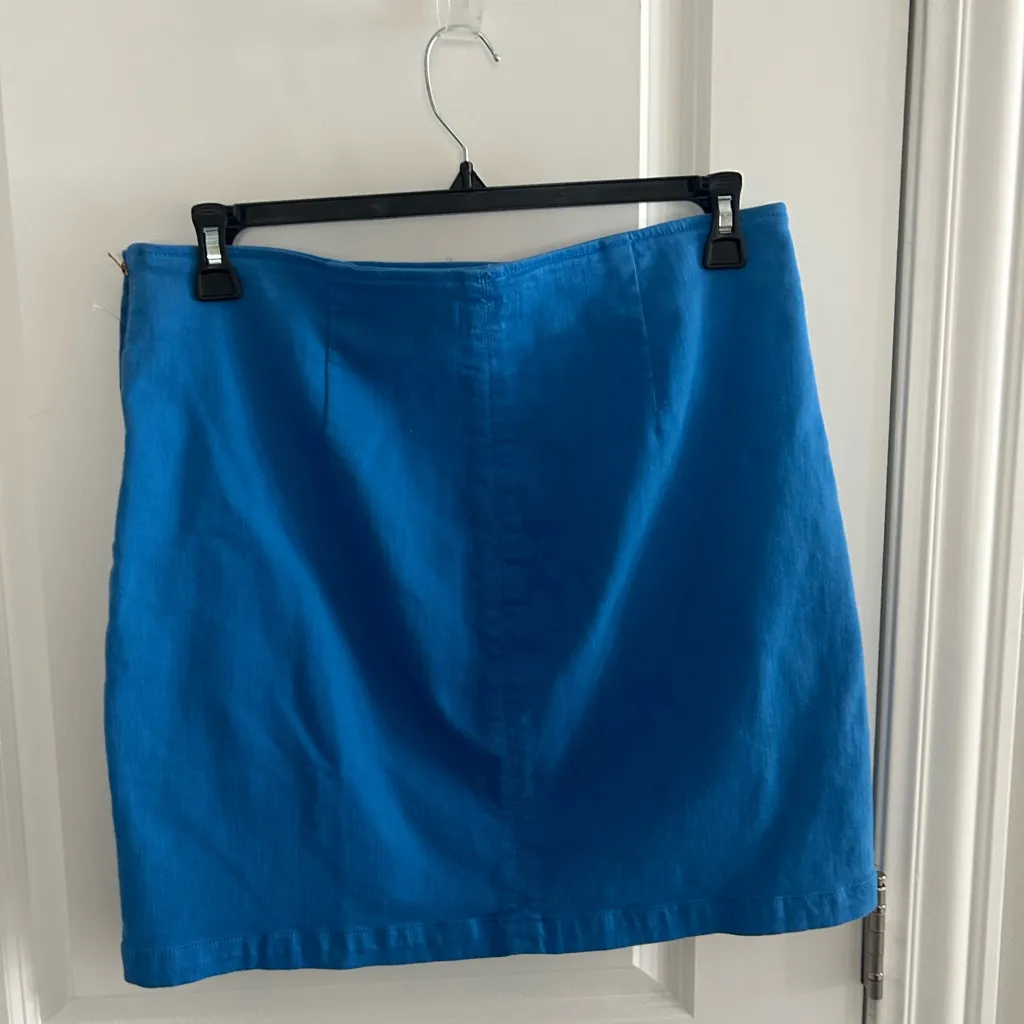 Mother The Slide Splitter Mini Skirt Blue Size 33 - Image 4