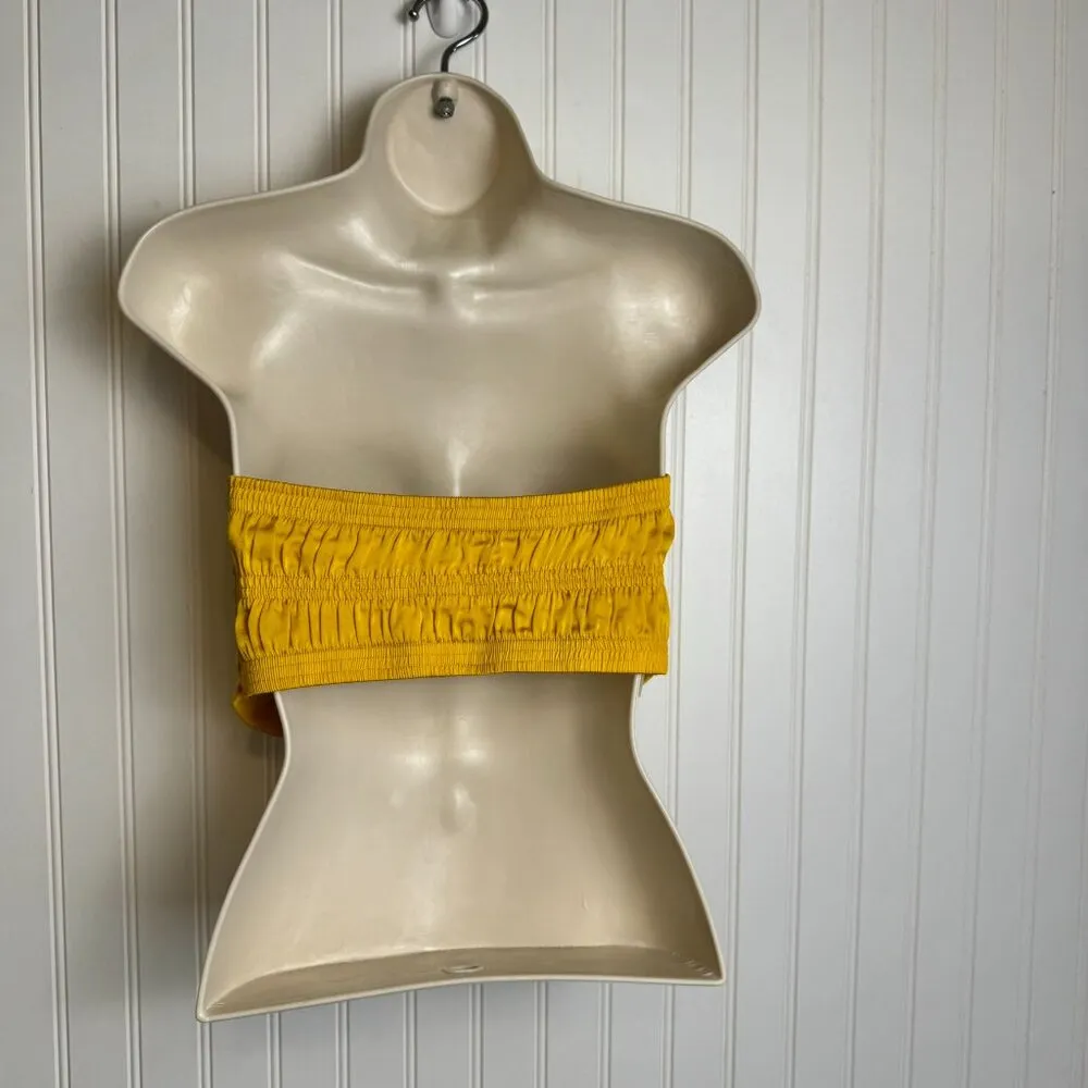 Free People  Intimately Yellow Satin Bandeau Top D16 - Image 2