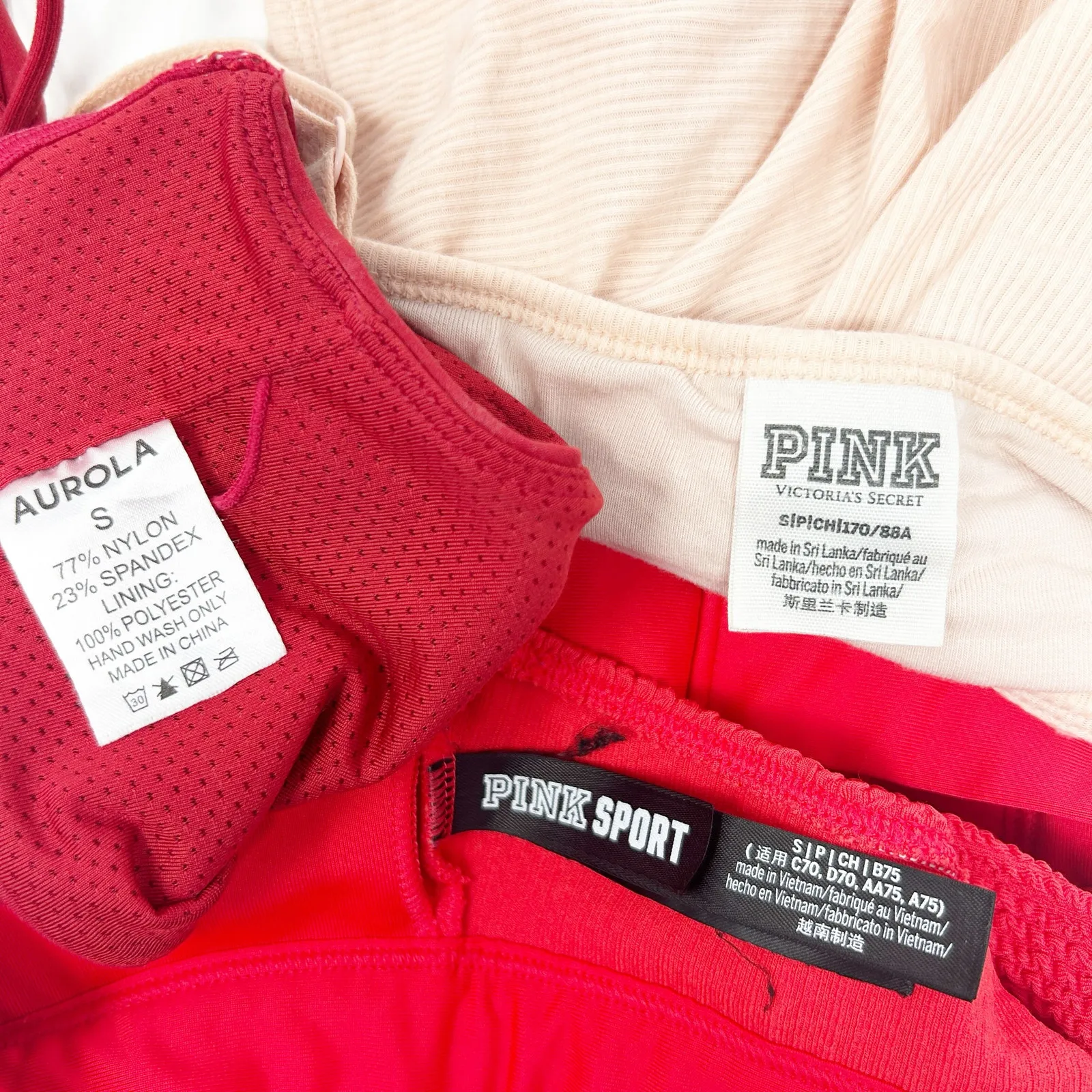 Victorias Secret PINK & Aurola Bundle Lot (3) Active Workout‎ Sports Bras Size S - Image 8