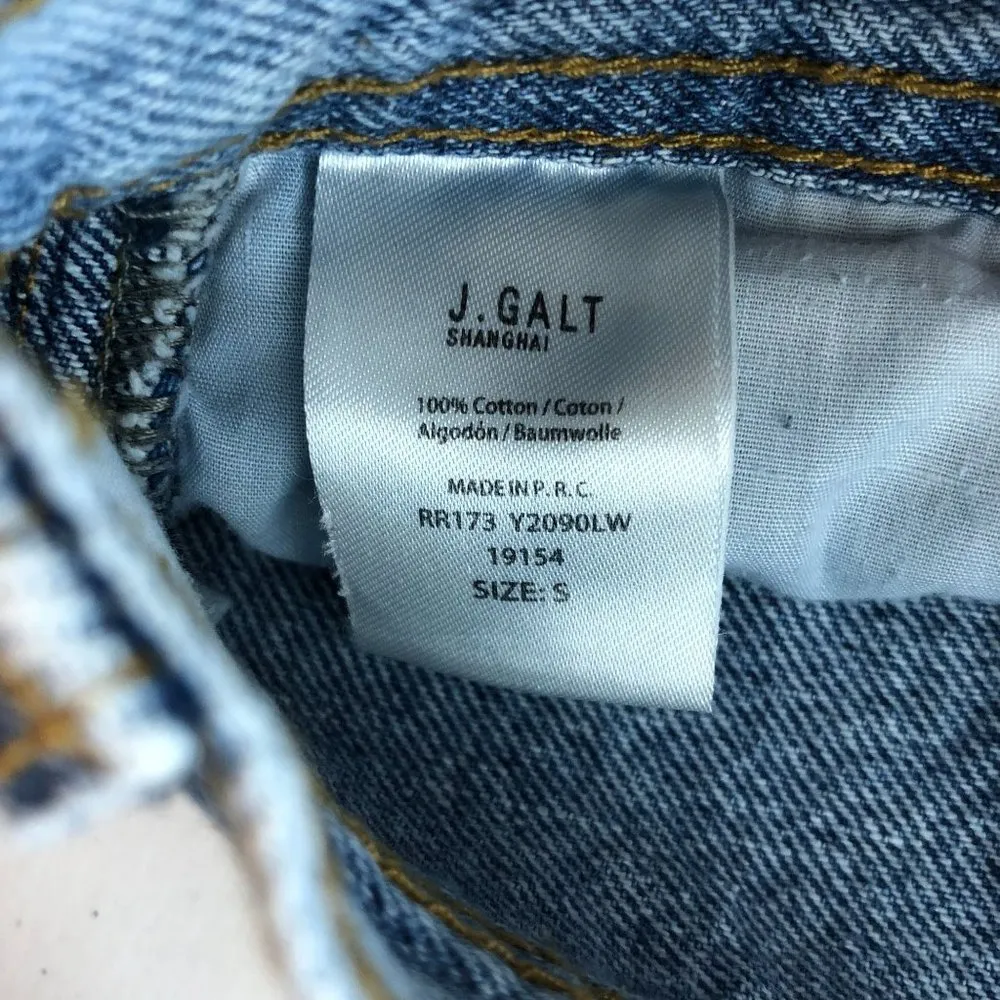 J. Galt Womens Jeans Wide Leg Ankle Crop Raw Hem No Back Pockets S - Image 3