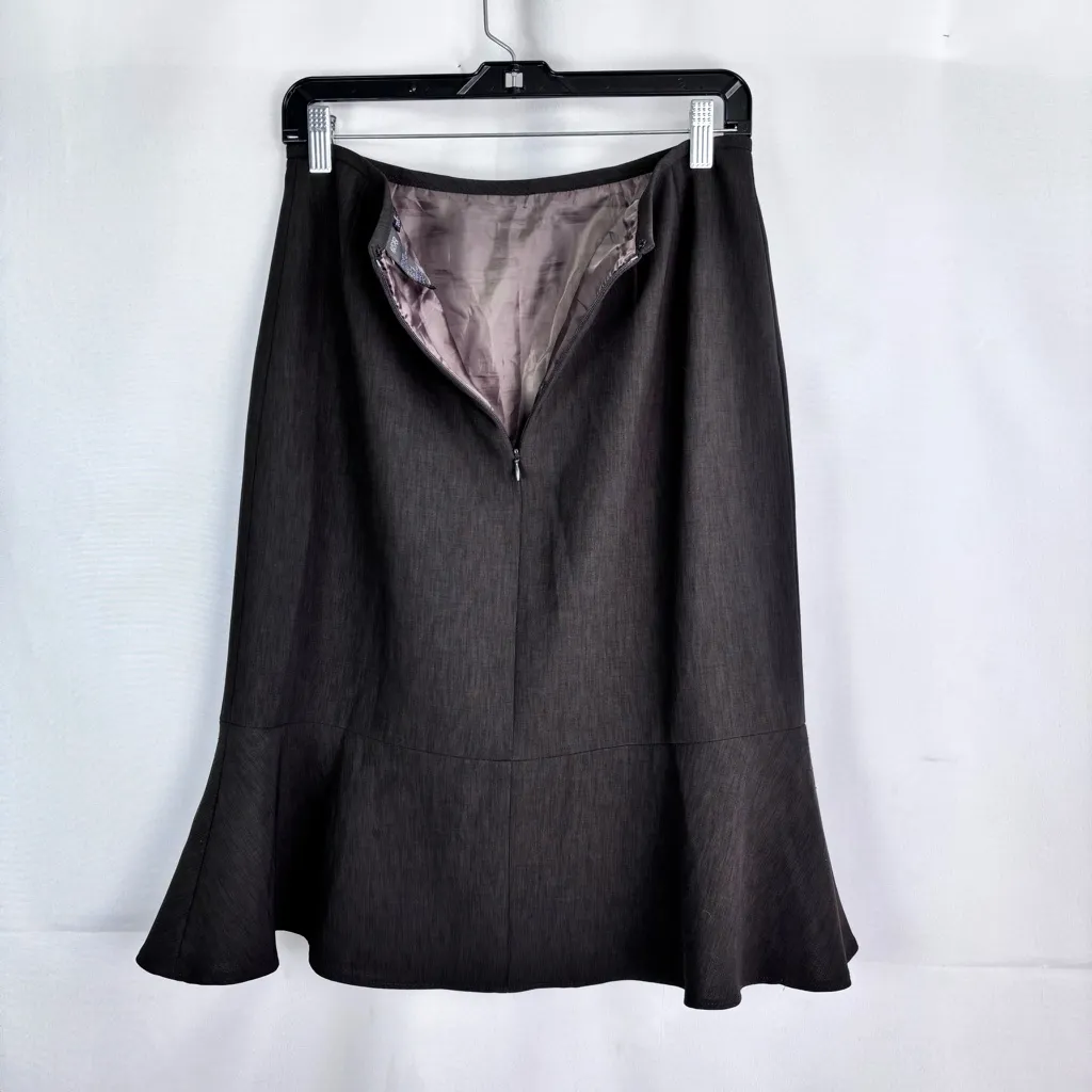 Kasper Elegant Black A-Line  Stretch Crepe back Zip Flare Skirt size 8 - Image 7