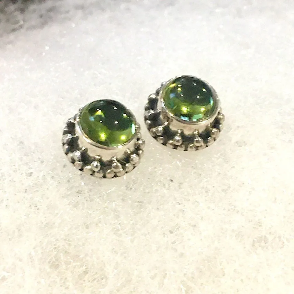 SILPADA Green Peridot Cabochon Sterling Silver Earrings P1401 NWOT LAST PAIR! - Image 5