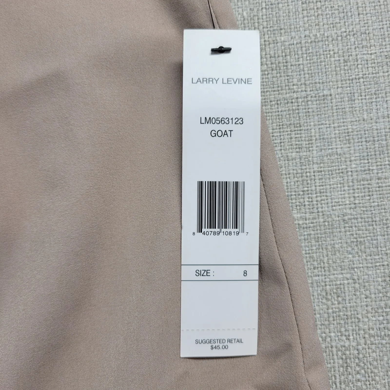 Larry Levine Womens Skirt Size 8 Cream Taupe Back Slit Side Zip Knee Length NEW - Image 4