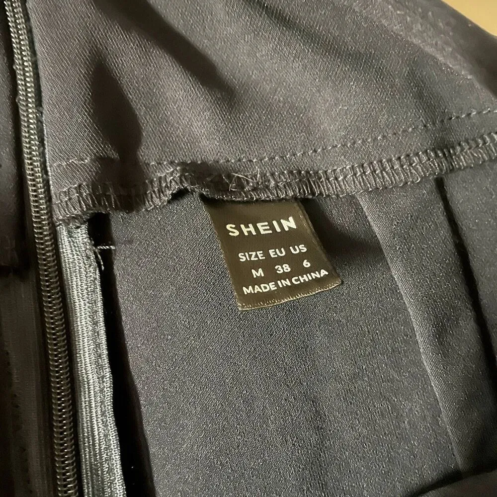 SHEIN Navy Blue Straight Leg Pants Size M EUC - Image 3