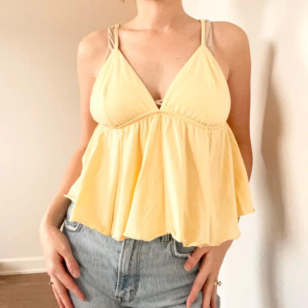 Butter Yellow Babydoll Tank Top - Image 3