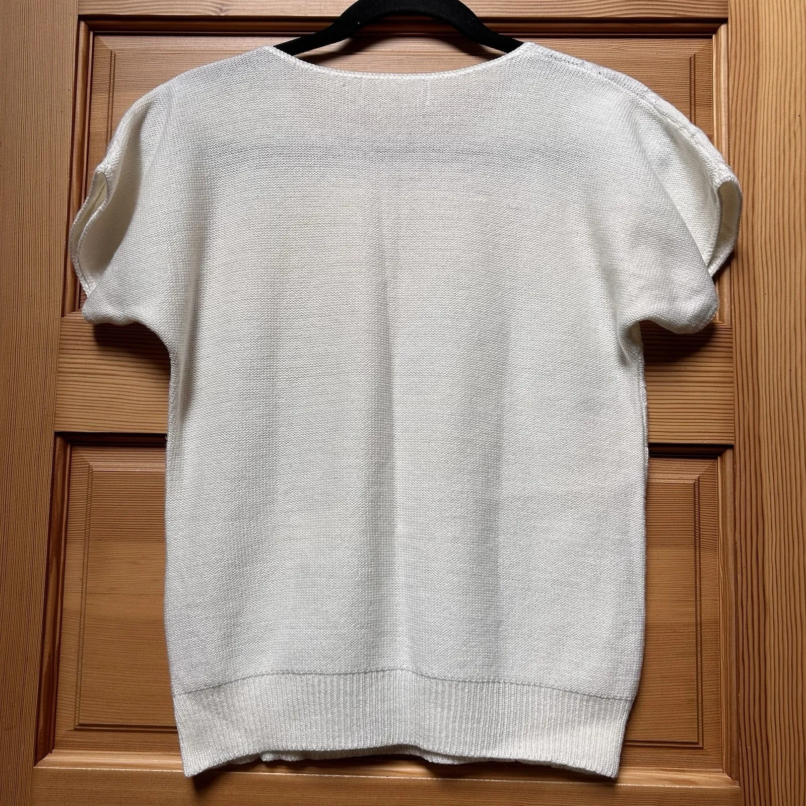 Vintage Retro 80s/90s Women's Small White Cable Knit Sweater Cottagecore Coastal - Image 2