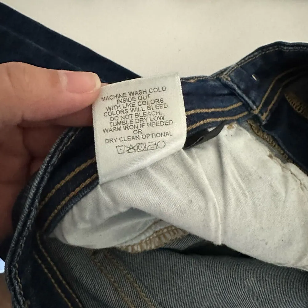 Flying Monkey Women's High Rise Dark Wash Distressed Skinny Jeans Size 29 - Image 10