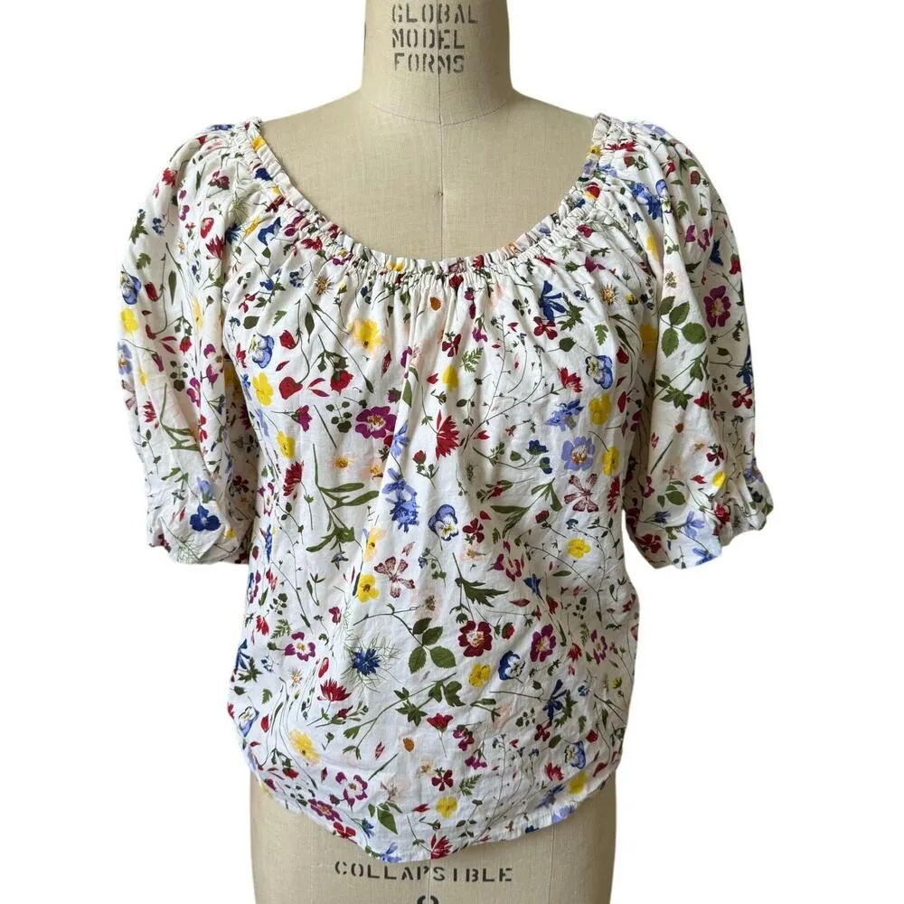 Albaray Cream Buttercup Pressed Floral Top Size UK 10/ US 6 White - Image 4