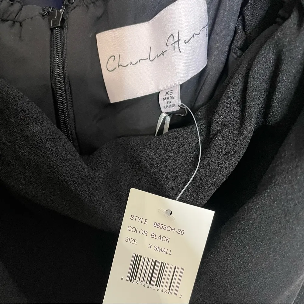 Charles Henry Off the Shoulder Dress Black Women’s Sz XS - Image 5