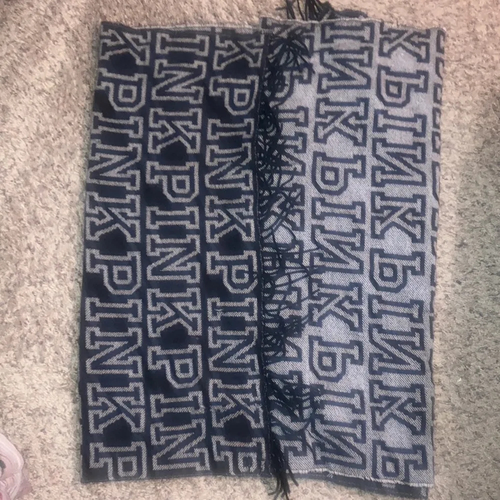 Gray & Black PINK Victoria Secret Shawl Scarf 27” x 88” - Image 7