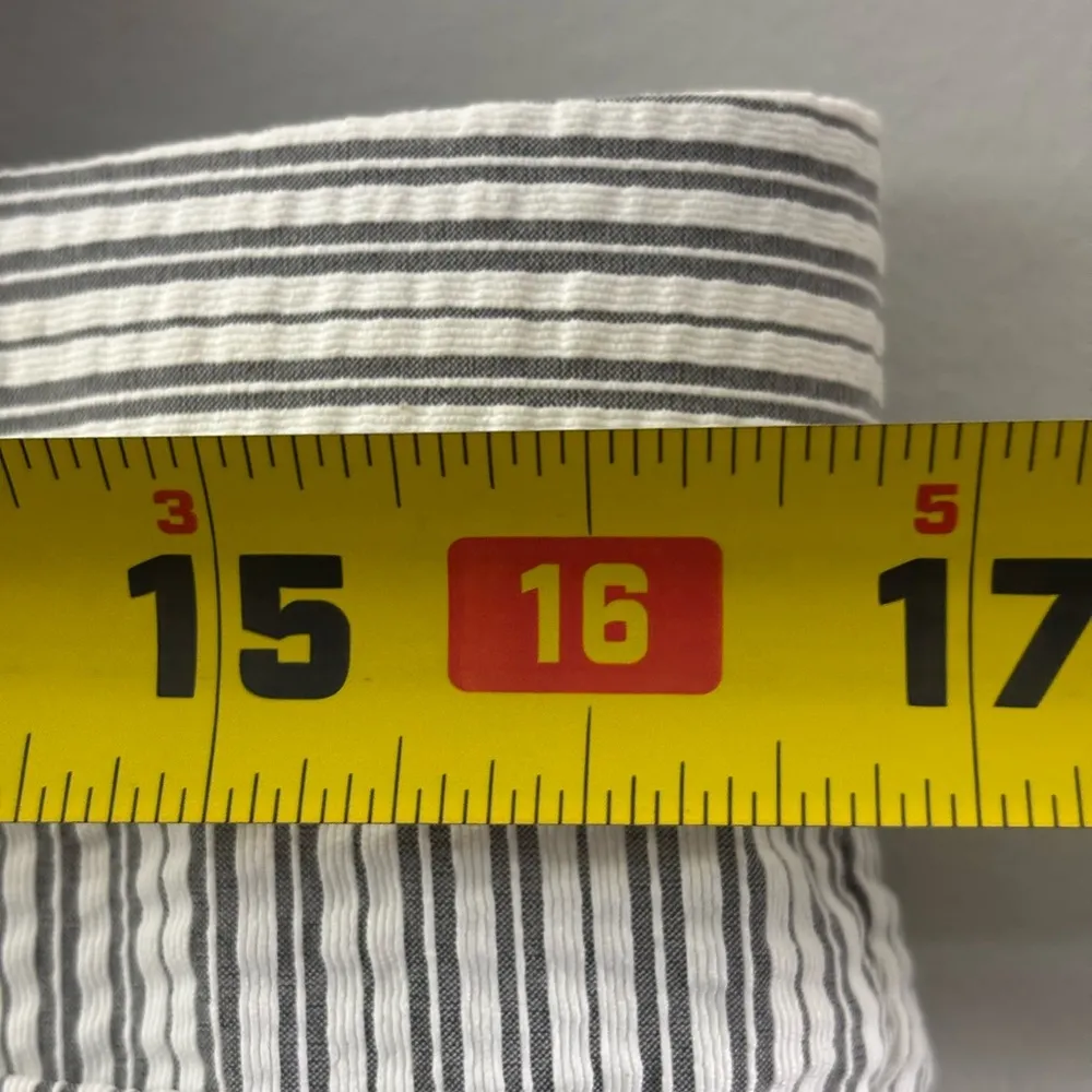 NWT Banana Republic Modern Sloan Off white Grey Stripe Bi-Stretch Crop Pants 10 - Image 7