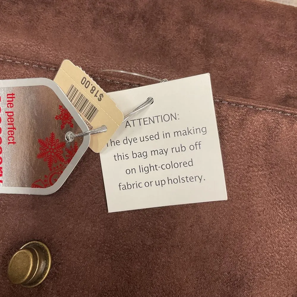 New Bath and‎ Body Works Hand Bag Tote Faux Fur Suede Purse NWT - Image 10