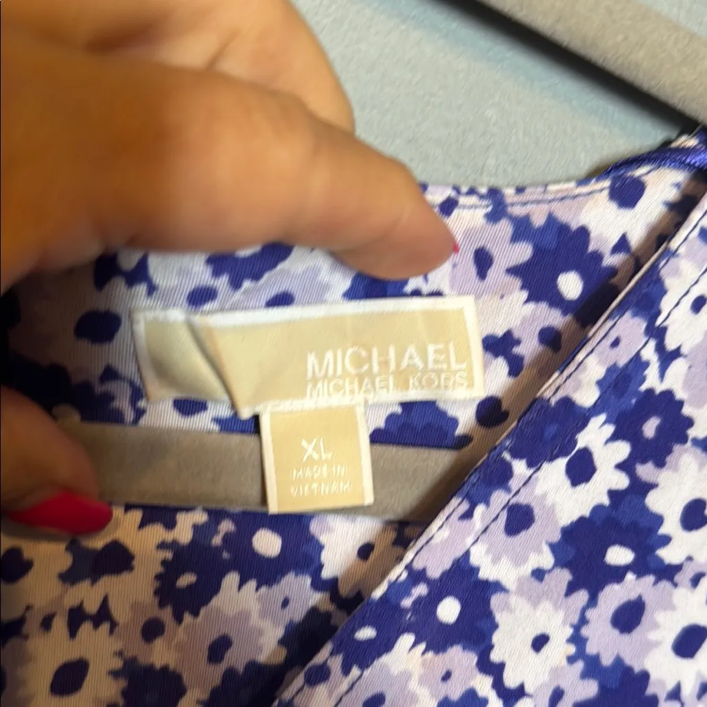 Michael Kors A-line Purple and White Mini Dress - Image 2