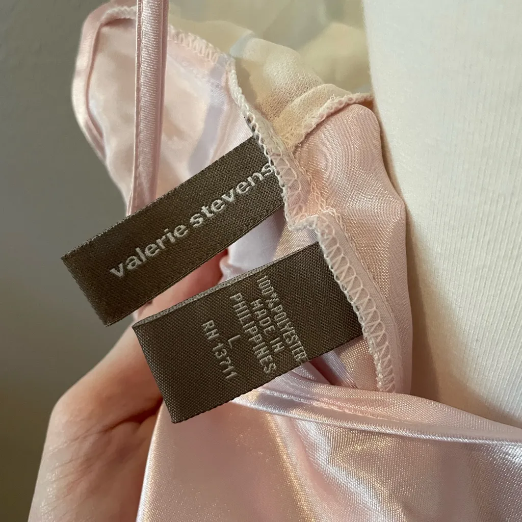 Valerie Steven’s Baby Pink Lace Mini Slip Dress - Image 7