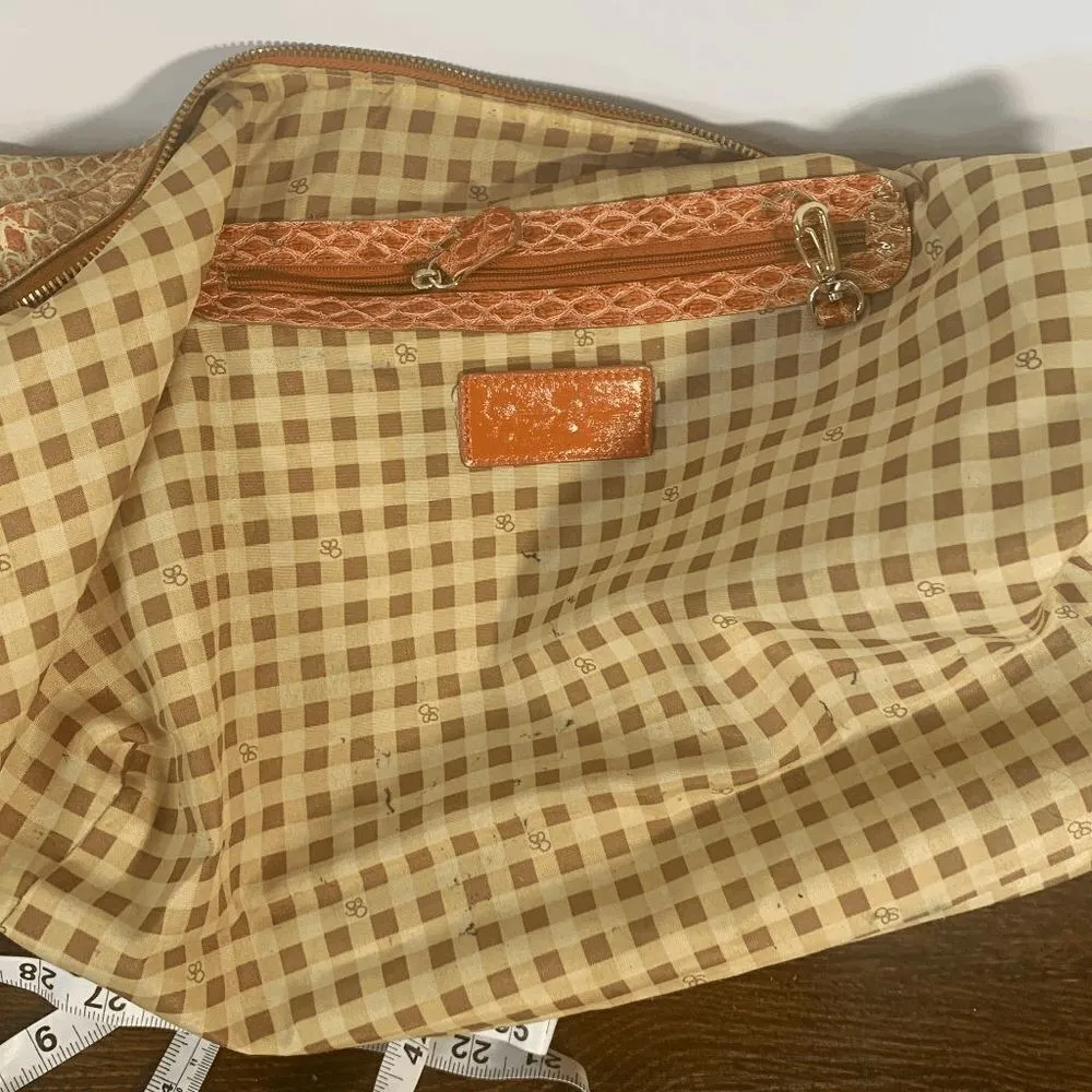 Jessica Simpson Women's Crocodile Pattern Purse Shoulder Hobo Bag Orange Large - Image 7