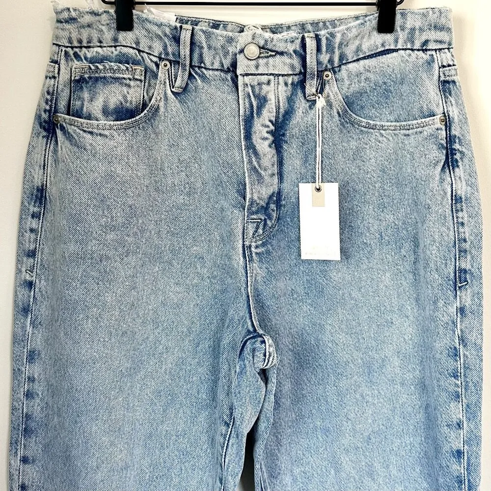 NWT Good American Good Boy Light Wash Blue Jeans - Size 12 / 31 - Image 3