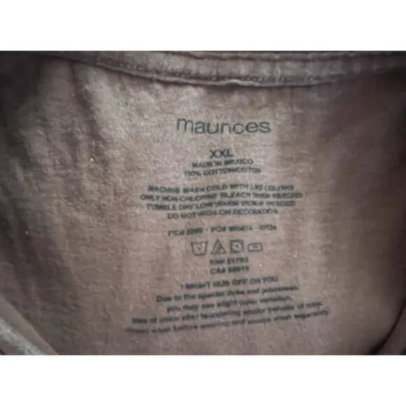 Maurice's "Good Vibes Only" Class T Brown Heathered Size XXL, 100% Cotton‎ EUC - Image 6