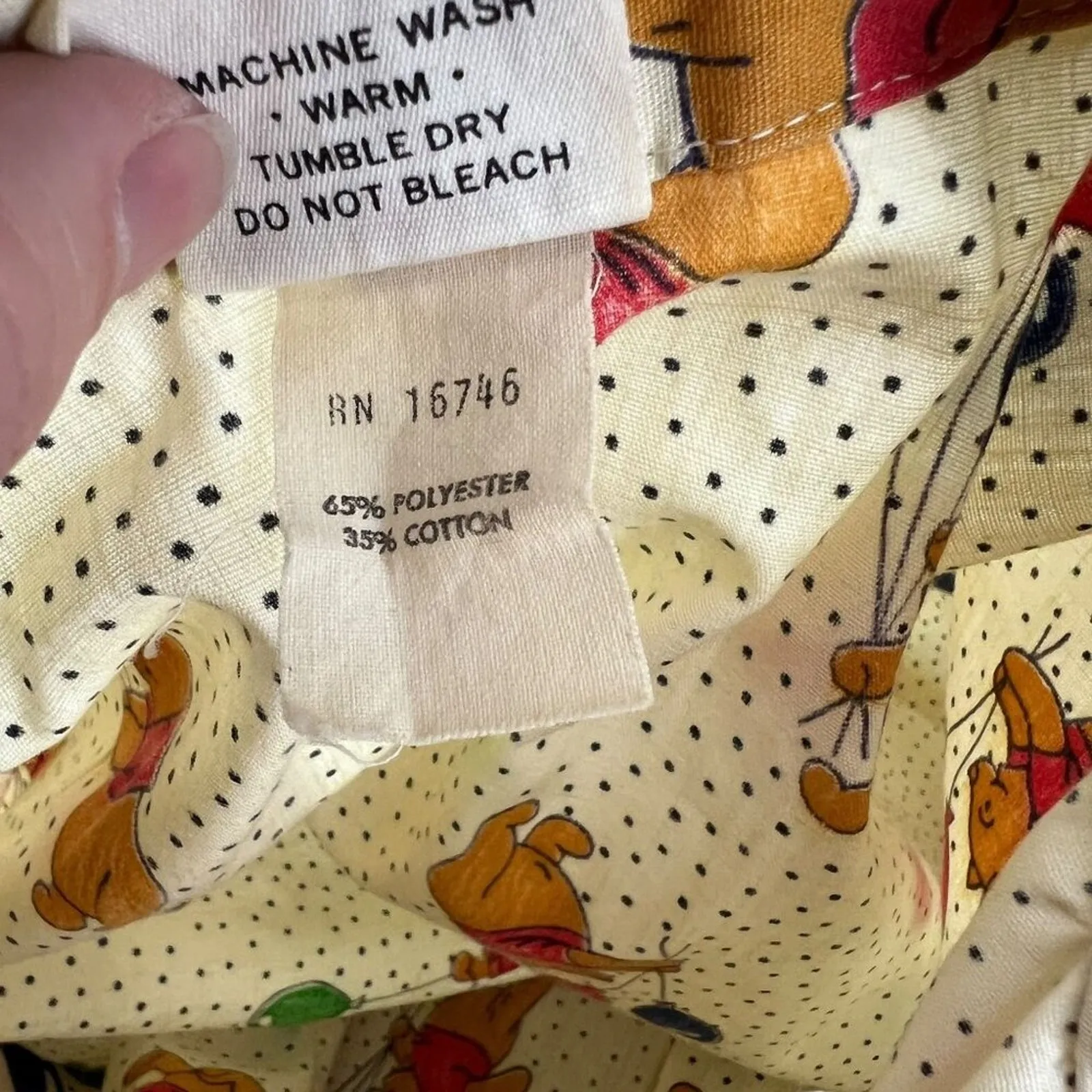 Vintage Disney Sears Winnie The Pooh Balloons Print Button Front Blouse Size 14 - Image 4