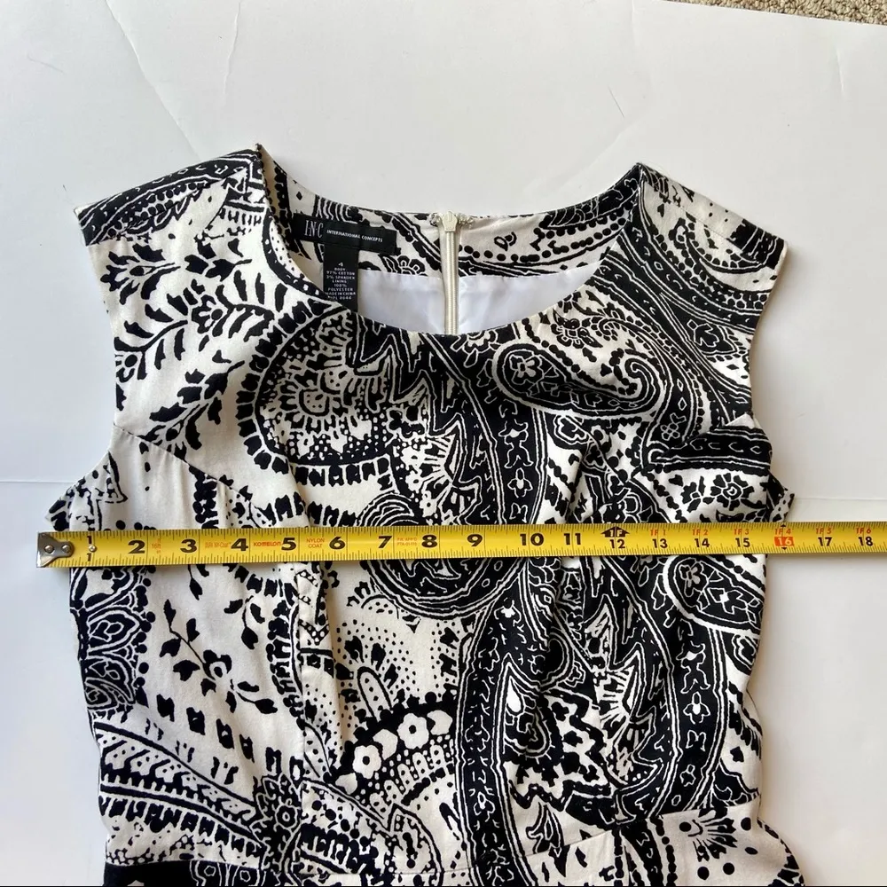 International Concepts Paisley Sleeveless Dress Black White 4 - Image 8