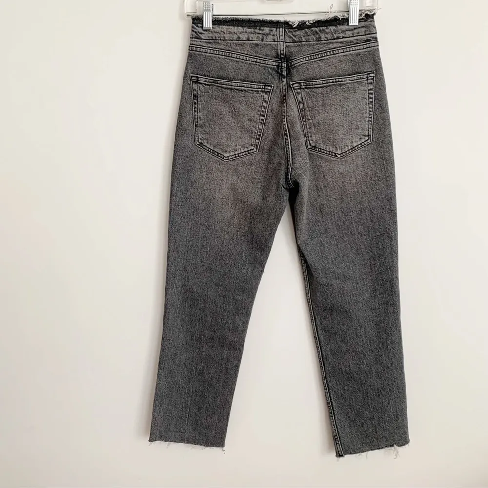 NWOT TOPSHOP High Rise Raw Waist Cropped Straight Jeans Size 26 - Image 6