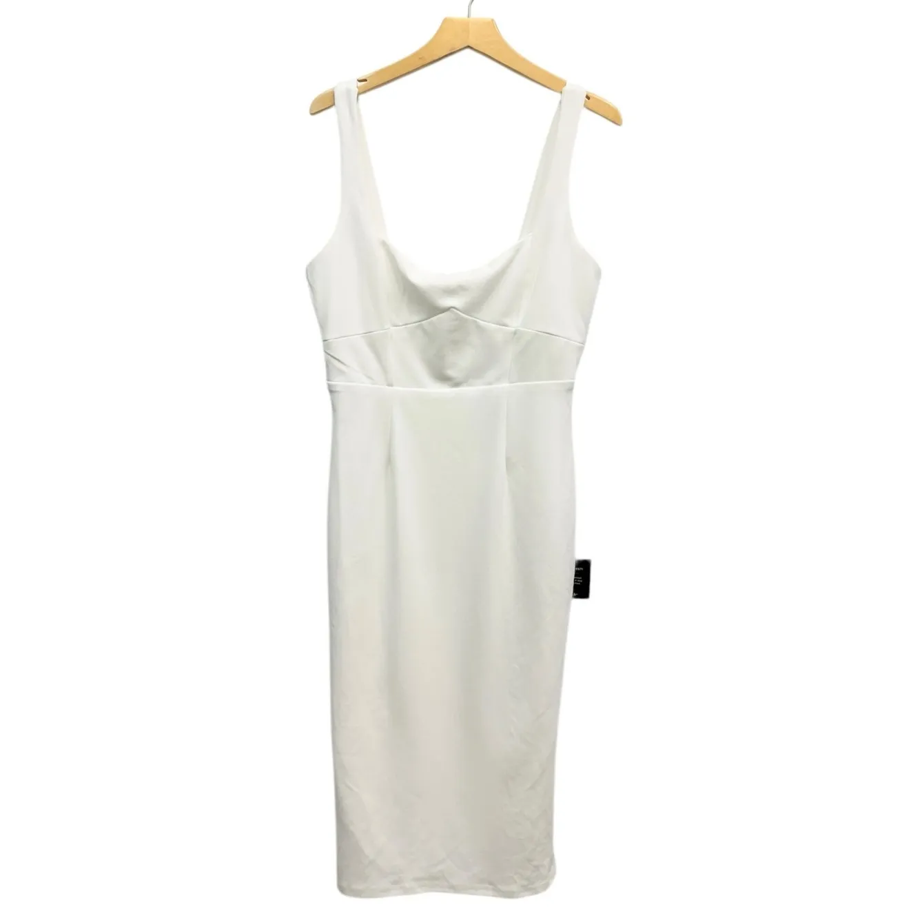 Lulus Vibrant Allure White Square Neck Sleeveless Bodycon Midi Dress size M NWT - Image 4