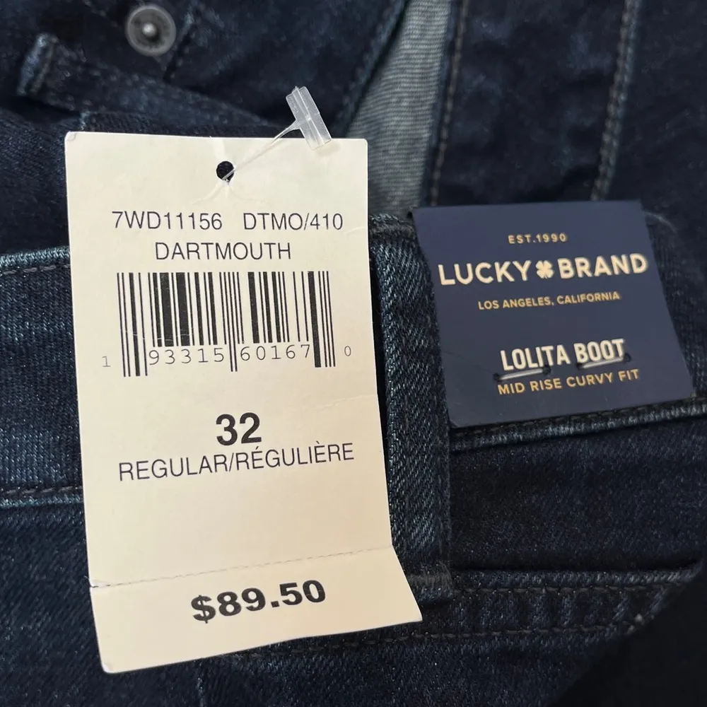 Lucky Brand Lolita Boot Cut Mid Rise Curvy Fit Jeans Dark Blue Size 14/32 - Image 5