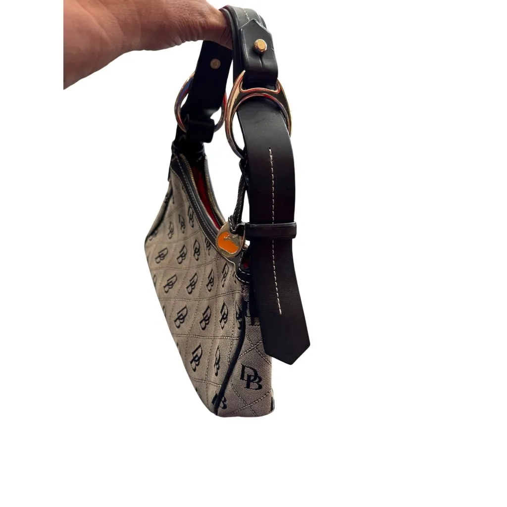 Dooney Bourke Womens Brown Leather Canvas Satchel Handbag SKU 8929 - Image 9