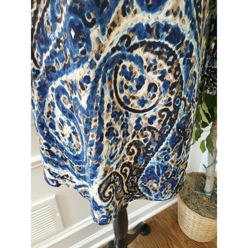 Discount Divas Women's Blue Polyester Round Neck Long Sleeve Knee Length Dress S - Image 4