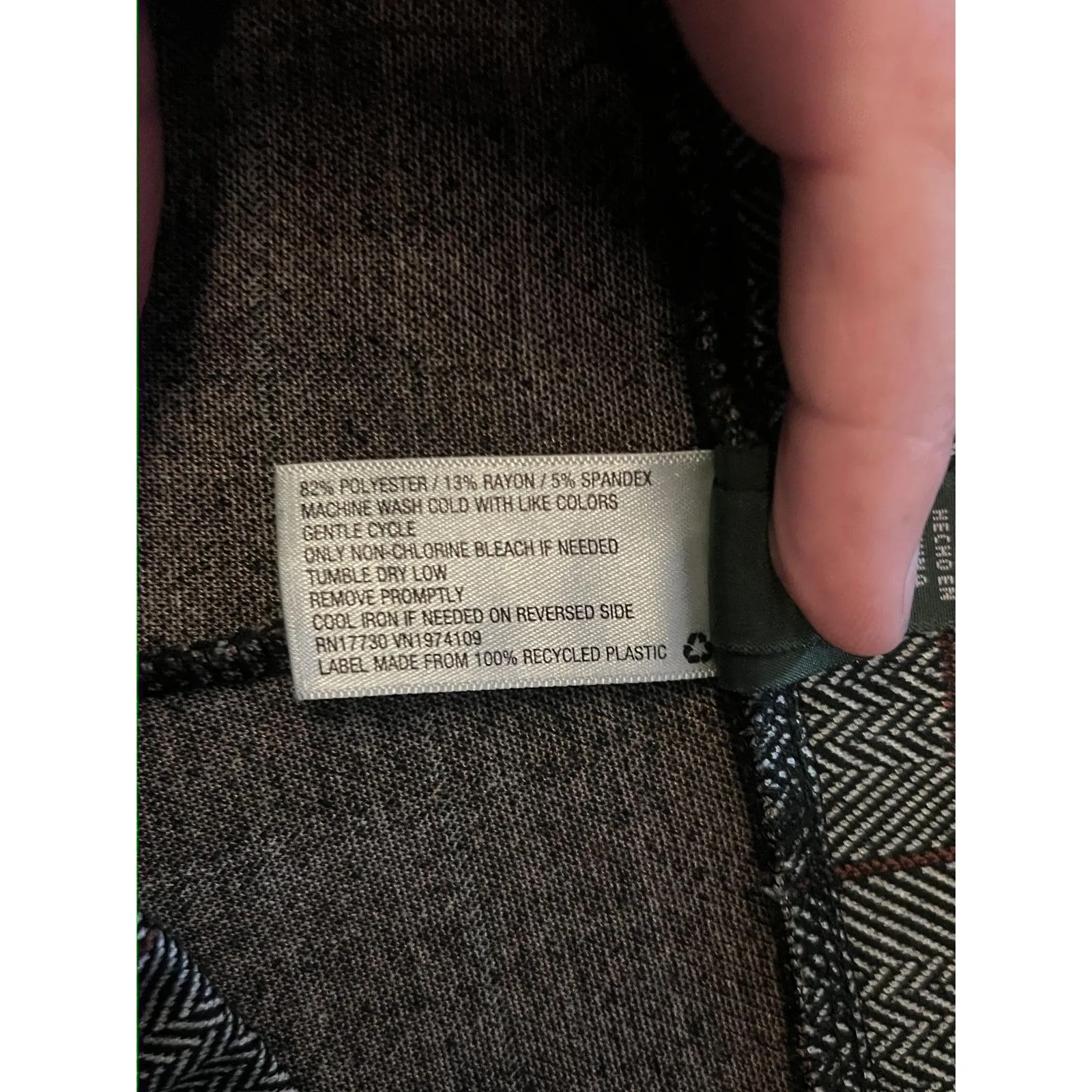 Wild Fable Pants Womens XXL Gray Plaid Windowpane Pull On Stretch Kick Flare - Image 9