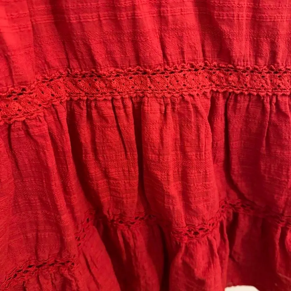 Knox Rose Red Lace Tiered Tassel V Neck Dress Plus Size XXL - Image 4