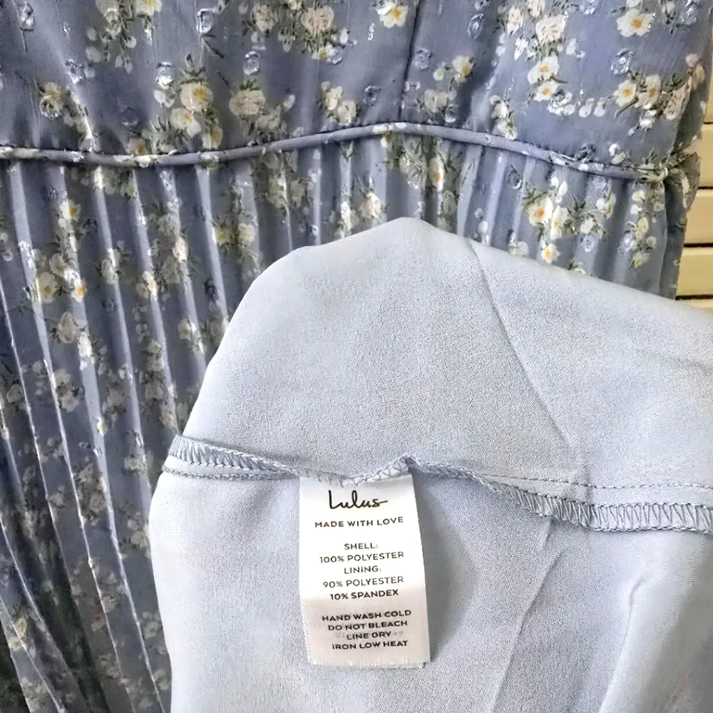 Lulus Darling Favorite Light Blue Floral Sleeveless Pleated Midi Dress S… Size XL - Image 12