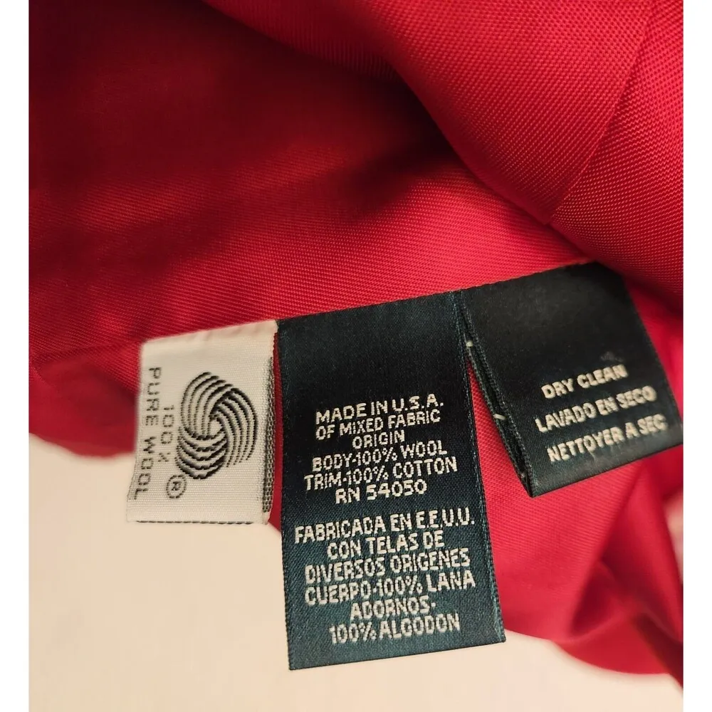 VTG RALPH LAUREN Red Wool Blazer Riding Equestrian Longline 90s Velvet USA Sz 2P - Image 11