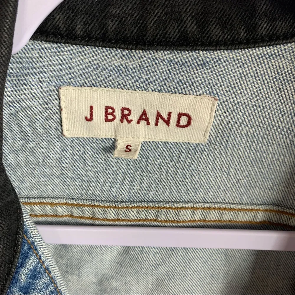 J brand Coat Bowie Color block Denim Jacket S - Image 4